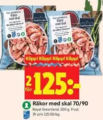 Royal Greenland - Räkor med skal 70/90