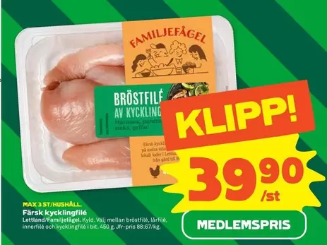 Färsk kycklingfilé
