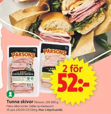 Pärsons - Tunna skivor