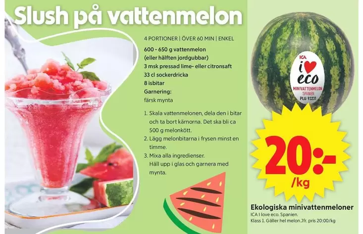 Ekologiska minivattenmeloner