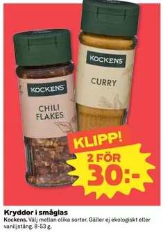 Kockens - Kryddor i småglas