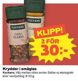 Kockens - Kryddor i småglas