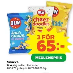 OLW - Cheez doodles, Snacks