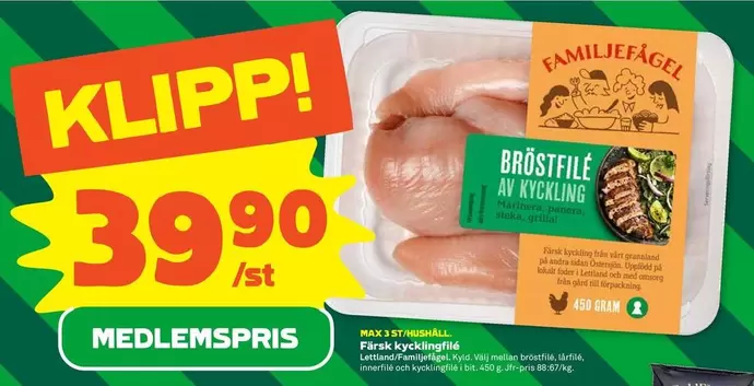 Bröstfilé av kyckling