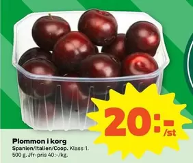 Plommon i korg