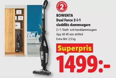Extra - Dual Force 2-i-1 sladdlös dammsugare