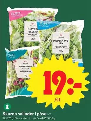 Skurna sallader i påse