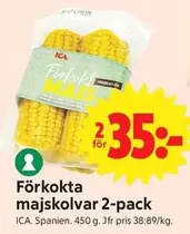 Förkokta majskolvar