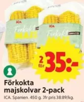 Förkokta majskolvar