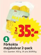 Förkokta majskolvar