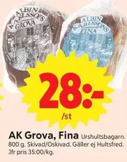 AK Grova, Fina Urshultsbagarn
