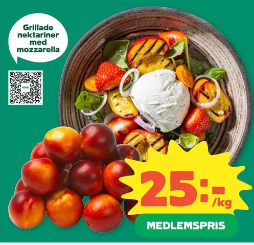 Coop - Grillade nektariner med mozzarella