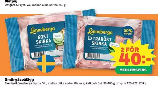 Lönneberga - KOKT SKINКА / EXTRA RÖKT SKINКА