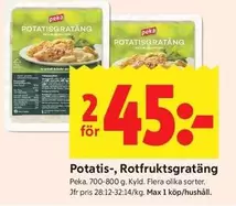 Peka - Potatis- Rotfruktsgratäng