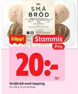 Småbröd med topping