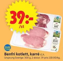 Benfri kotlett, karre