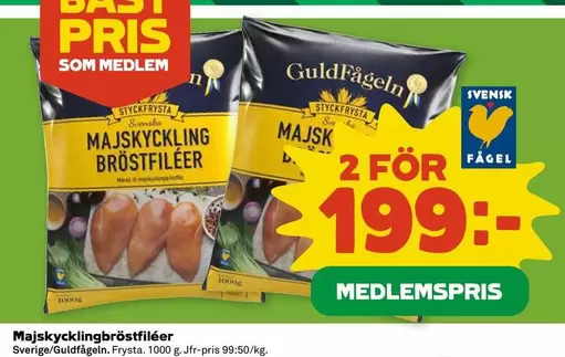 Guldfågeln - Majskycklingbröstfiléer