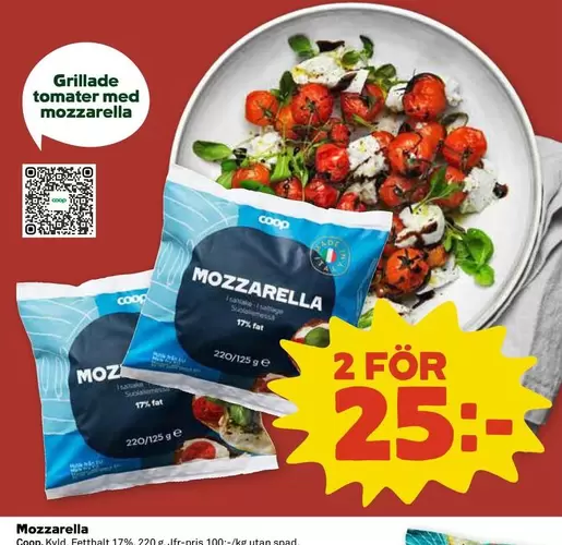 Coop - Grillade tomater med mozzarella