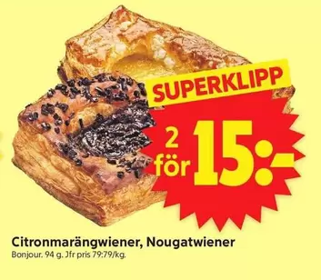Bonjour - Citronmarängwiener, Nougatwiener