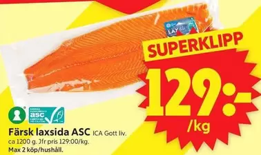 Färsk laxsida ASC