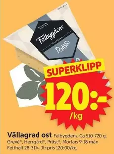 Falbygdens - Vällagrad ost