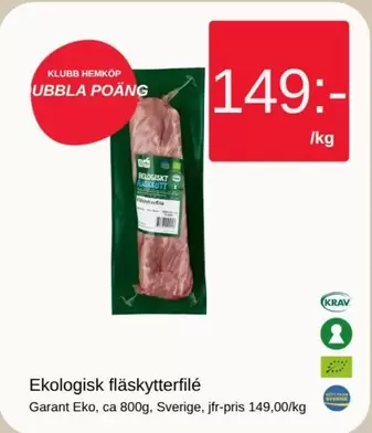 EKO - Ekologisk fl
kytterfil
Garnt Eko, ca 800g