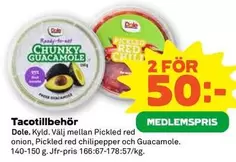 Dole - Chunky Guacamole and Pickled Red Chili