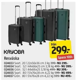 Resväska 024653 Svart. 20 l 22x56x36 cm 3 kg
