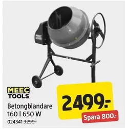 Meec Tools - Betongblandare 160 l 650 W