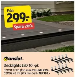 Decklights LED 10 -pk 021191 37 lm Ø30 mm, 021192 43 lm Ø45 mm