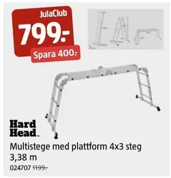 Multistege med plattform 4x3 steg 3,38 m