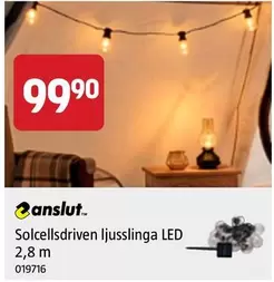 Solcellsdriven ljusslinga LED 2,8 m