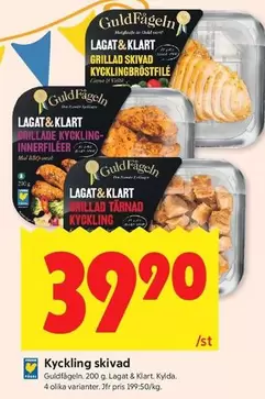 Guldfågeln - LAGAT & KLART GRILLAD SKIVAD KYCKLINGBRÖSTFILÉ
