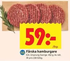 Färska hamburgare