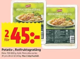 Peka - Potatis-, Rotfruktsgratäng