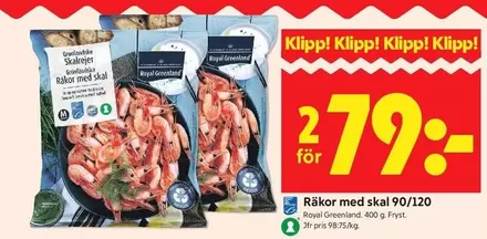 Royal Greenland - Räkor med skal 90/120