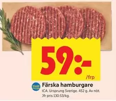 Färska hamburgare