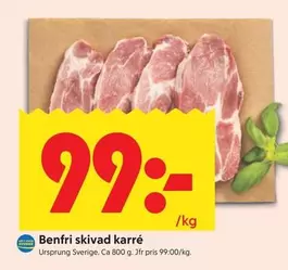 Benfri skivad karré