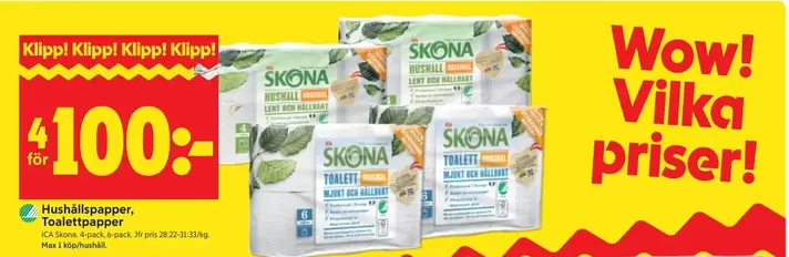 Skona - Hushållspapper, Toalettpapper