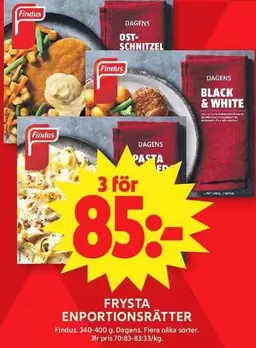 Findus - Frysta portionsrätter