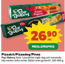 Pop bakery - Pizzakit/Pizzadeg/Pinsa