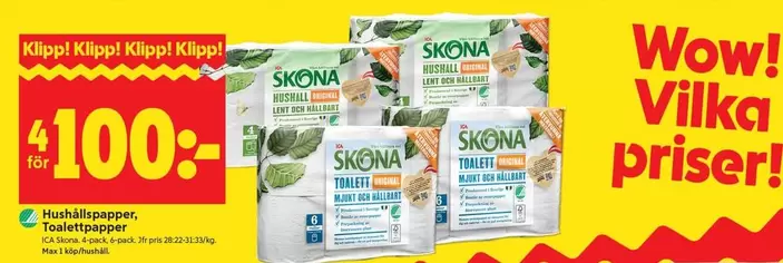 Skona - Hushållspapper, Toalettpapper