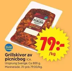 Grillskivor av picnicbog