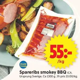 Spareribs smokey BBQ