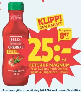 Felix - KETCHUP MAGNUM ORIGINAL EXTRA