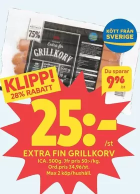 Extra - EXTRA FIN GRILLKORV