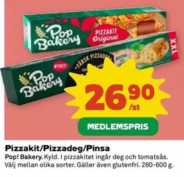Pop bakery - Pizzakit/Pizzadeg