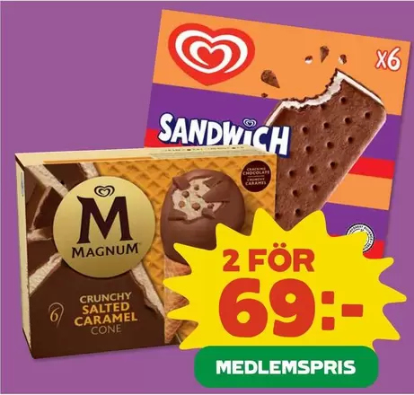 magnum - Sandwich, Crunchy Salted Caramel Cone