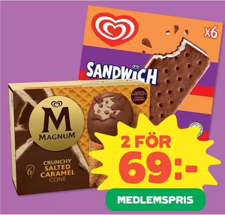 magnum - Sandwich, Crunchy Salted Caramel Cone