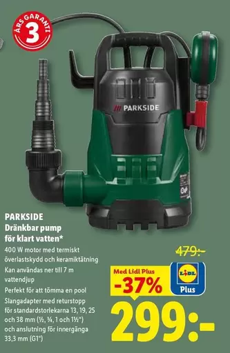 Garant - Dränkbar pump för klart vatten